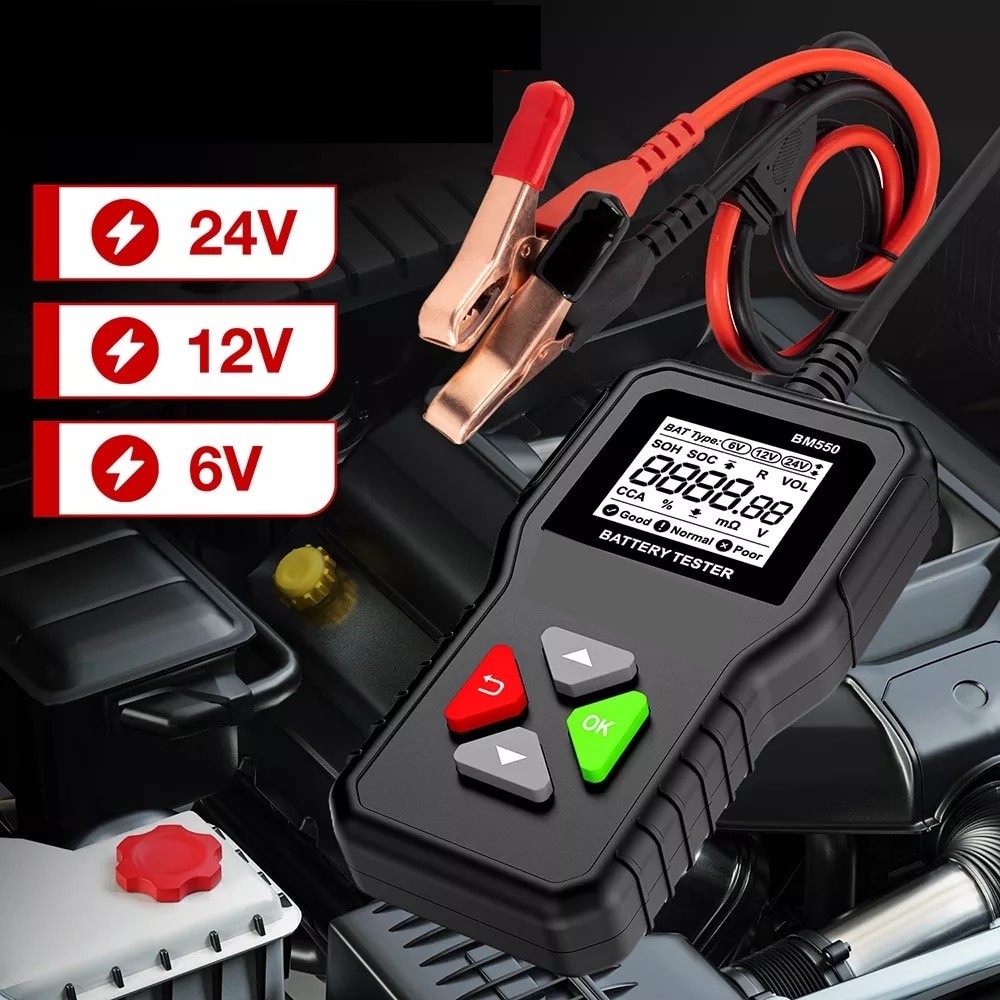 12V Testeur de Batterie Pour Auto Analyseur de Vérificateur de Batterie,  Testeur de Charge d'Alternateur/Batterie Avec Voyant LED Pour  Véhicule/RV/Bateau/Moto 12 V : : Auto et Moto