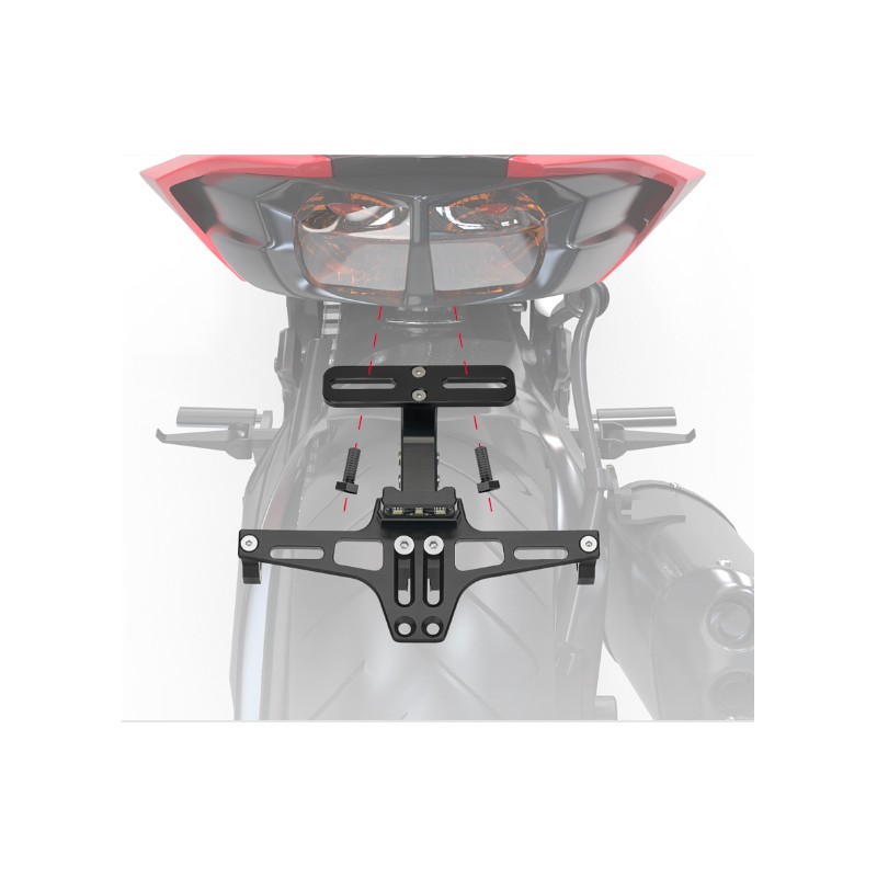 Plaque d'immatriculation Moto pour Ve&rsy&s 650 2015-2021 2022 2023 Support  De Plaque D'immatriculation De Moto Cadre - Queue Rangée Garde-Boue  Éliminateur Kit : : Auto et Moto